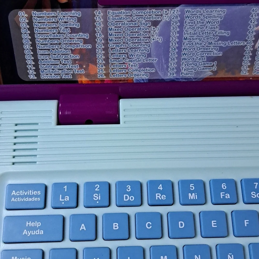 LEXiBOOK Disney Frozen Educational and Bilingual Laptop Spanish/English